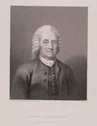 Emanuel Swedenborg (1688-1772) op de leeftijd van 80, gegraveerd door W. Holl, uit Wereldreligie, uitgegeven door A. Fullarton & Co.