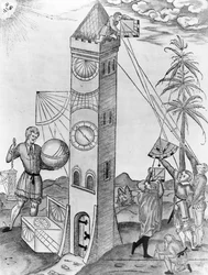 Een illustratie uit Sebastian Munsters Rudimenta Mathematica, 1551