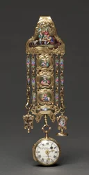 Chatelaine horloge, midden 1800s