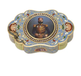Gouden doos met geëmailleerd portret van onderkoning Abbas I van Egypte, ca. 1820