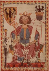 Koning Hendrik, illustratie uit de Manesse Codex, een verzameling hoofse liefdesliederen, waarschijnlijk uit Zürich, c.1300-20