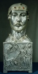 Reliekhoofd van Sint-Candidus, ca. 1165 (goud en zilver)