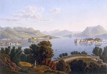 Uitzicht op het Meer van Maggiore en de Borromeïsche Eilanden, uit Voyage Pittoresque de Geneve a Milan, 1819