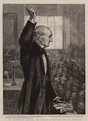 De campagne van Mr. Gladstone, de bijeenkomst in de concertzaal in Edinburgh