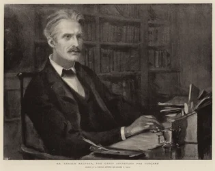 De heer Gerald Balfour, de Chief Secretary voor Ierland
