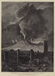 De uitbarsting van de Vesuvius, gezien vanuit Pompeii