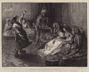 Het licht van de harem, een Turkse bruiloft, de verlovingsceremonie