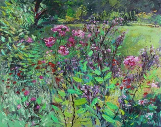 Mijn favoriete zomertuin, 2021 (olieverf op doek)