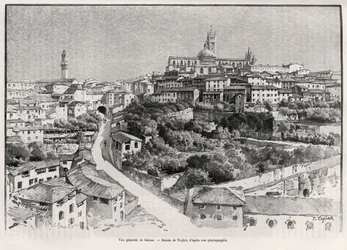Algemeen uitzicht op Siena (Italië)