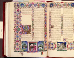 Brief van St. Paulus aan de Romeinen, dubbele folio illustratie uit 