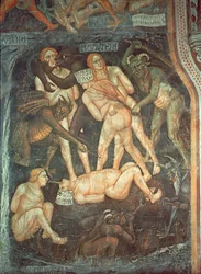 Het Laatste Oordeel, detail van de overspeligen, ca. 1394