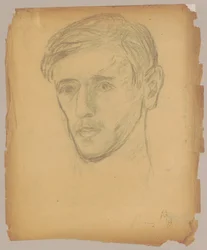 Zelfportret - hoofd driekwart naar links