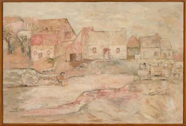 Bretons landschap met een zittende man