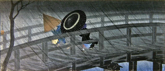Regenbui bij Terashima