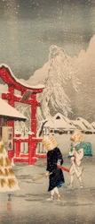 Okabe in de sneeuw