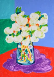 Levendige witte bloemen