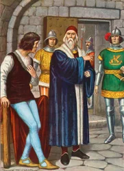 Doge Francesco Foscari vertelt zijn zoon de bevelen van de Republiek op te volgen