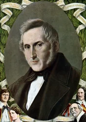 Portret van Alessandro Manzoni (1785 - 1873), Italiaanse schrijver Illustratie van Tancredi Scarpelli (1866-1937) uit 