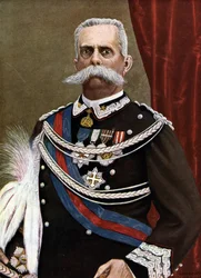 Portret van Humbert I Koning van Italië (Umberto I) (1844-1900) Illustratie door Tancredi Scarpelli (1866-1937) uit 