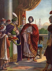 Romeinse oudheid: Keizer Julianus de Afvallige (Julianus de Filosoof of Julianus II) overwint de Perzische koning Shapur II in 363 AD