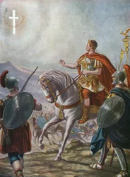 De bekering van keizer Constantijn I (gravure)