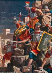 De inname van Jeruzalem door de Romeinen onder leiding van Titus