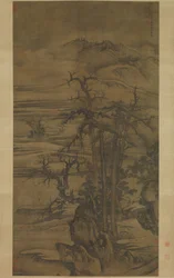 Landschap naar een gedicht van Wang Wei, gedateerd 1323