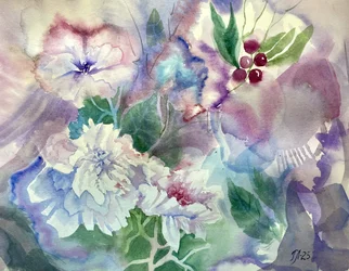 Dromerige aquareltuin