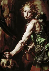 David met het hoofd van Goliath