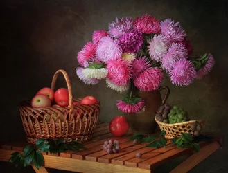 Asters en fruit plukken