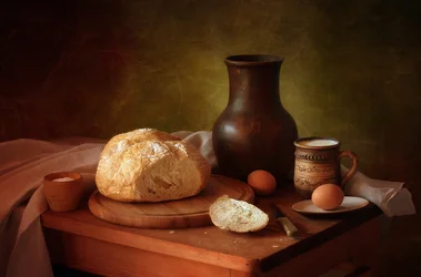 Boerenbrood en melk