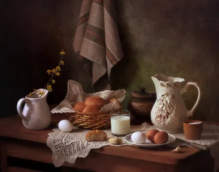 Rustieke ontbijttafel