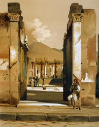 Uitzicht op het Huis van de Faun in Pompeii