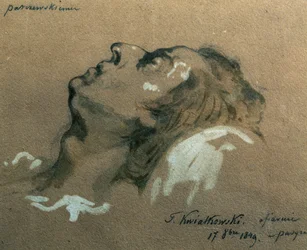 De Poolse componist en pianist Frederic Chopin (1810-1840) op zijn sterfbed