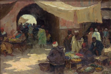 Oosterse bazaar scène