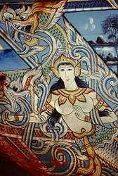 Een versierde boot in Zuid-Thailand