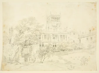 Tuinzijde van een van de Prebendal Huizen