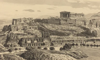 Uitzicht op de Akropolis, 1890