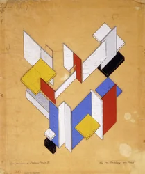 De constructie van ruimte - tijd III, 1924