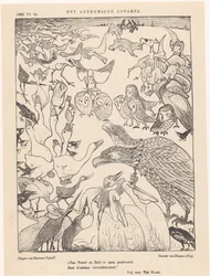 Tweekoppige adelaar omringd door vogels