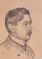 Portret van Maurice Maeterlinck, c.1903 (krijt op papier)