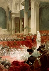 Viering van de 100e verjaardag van Victor Hugo in het Panthéon in aanwezigheid van president Félix