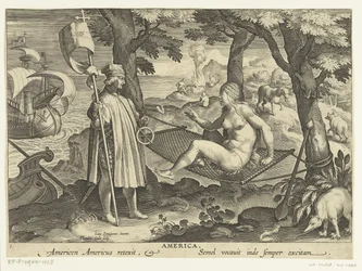 Amerigo Vespucci zet voet aan wal in Amerika