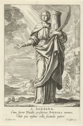 Heilige Barbara S. Barbara Vrouwelijke heiligen Speculum Illustratum Virginum (serie)