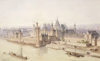 Het Louvre tijdens het bewind van Karel V (1337-80) 