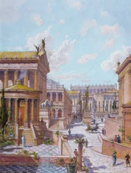Het Romeinse Forum van de Oudheid