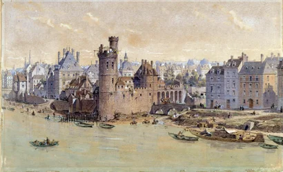Uitzicht op de Toren van Nesles in Parijs in de 17e eeuw