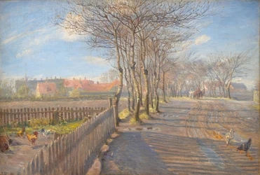Landweg met bomen. Kastrup