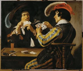Een kaartspel (schilderij op doek)