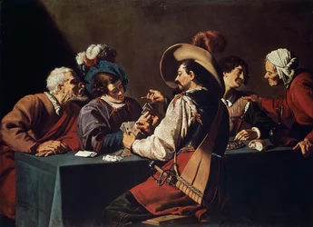 Kaartspelers, door Theodor Rombouts (1597-1637), olieverf op doek. Vlaanderen